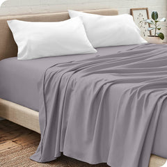 Pack Draps Gris Moyen (Drap Housse + Drap Plat + Taie Oreiller) - Doux & Antiallergique - parure de draps Dwirty Maroc