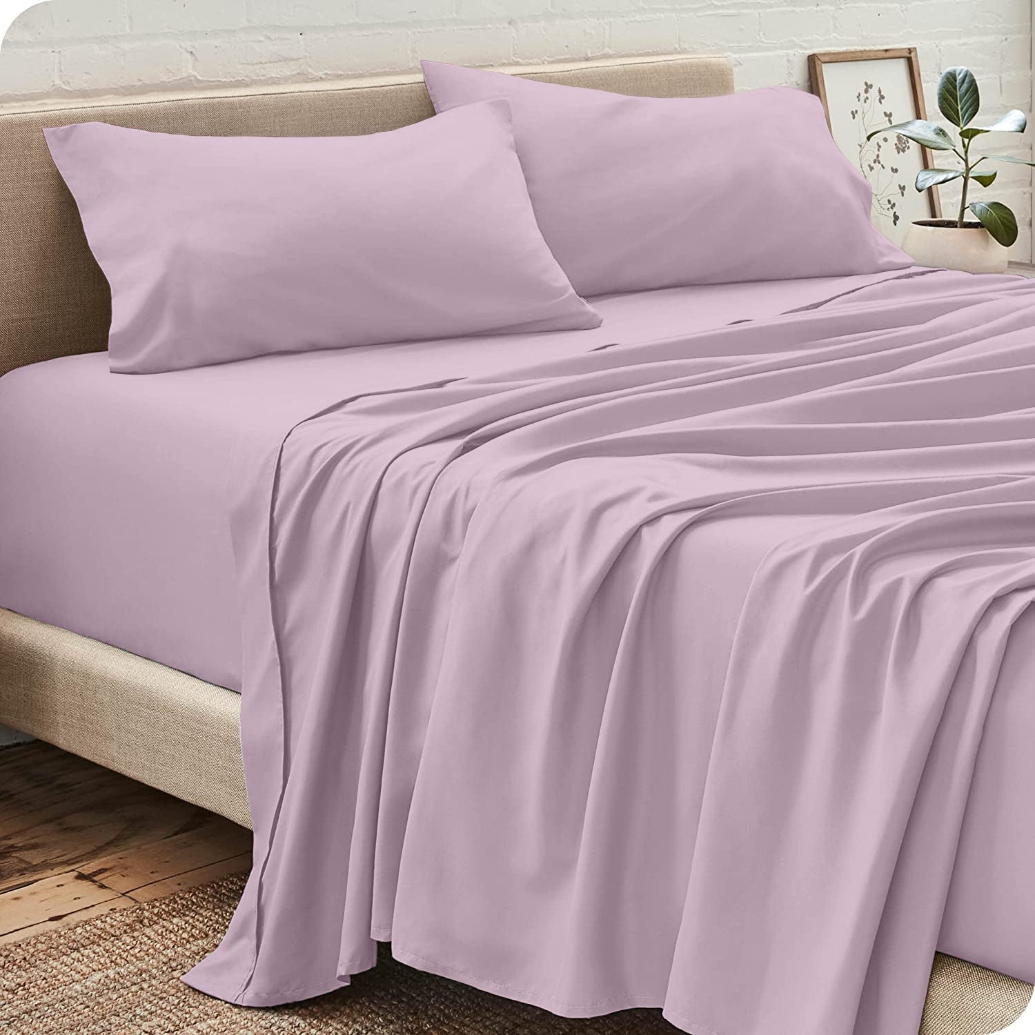 Pack Draps Rose (Drap Housse + Drap Plat + Taie Oreiller) - Doux & Antiallergique - parure de draps Dwirty Maroc