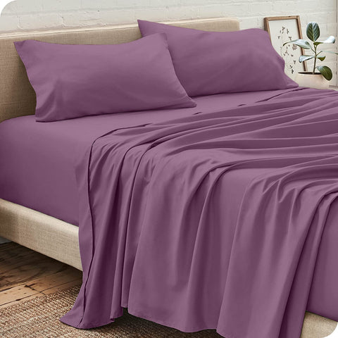 Pack Draps Violet (Drap Housse + Drap Plat + Taie Oreiller) - Doux & Antiallergique - parure de draps Dwirty Maroc