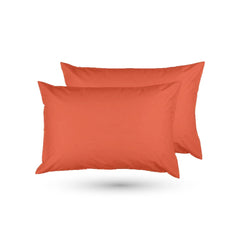 2 Taies d'oreiller Uni Orange Doux & Antiallergique 50x70cm